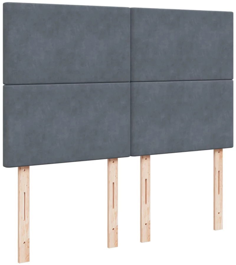 vidaXL Κρεβάτι Boxspring με Στρώμα Σκούρο Γκρι 140x200 εκ. Βελούδινο