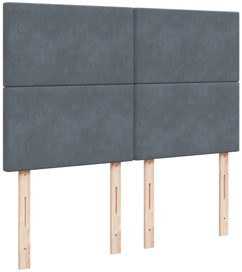 vidaXL Κρεβάτι Boxspring με Στρώμα Σκούρο Γκρι 140x200 εκ. Βελούδινο