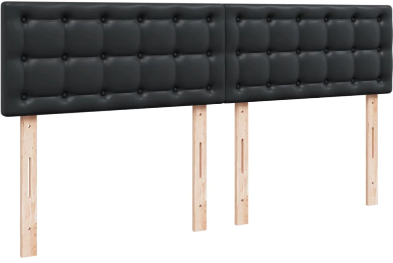 vidaXL Κρεβάτι Boxspring με Στρώμα Μαύρο 180x200εκ.από Συνθετικό Δέρμα