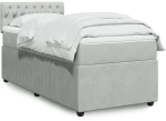 vidaXL Κρεβάτι Boxspring με Στρώμα Ανοιχτό Γκρι 80x200 εκ. Βελούδινο