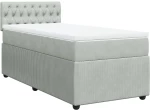 vidaXL Κρεβάτι Boxspring με Στρώμα Ανοιχτό Γκρι 80x200 εκ. Βελούδινο