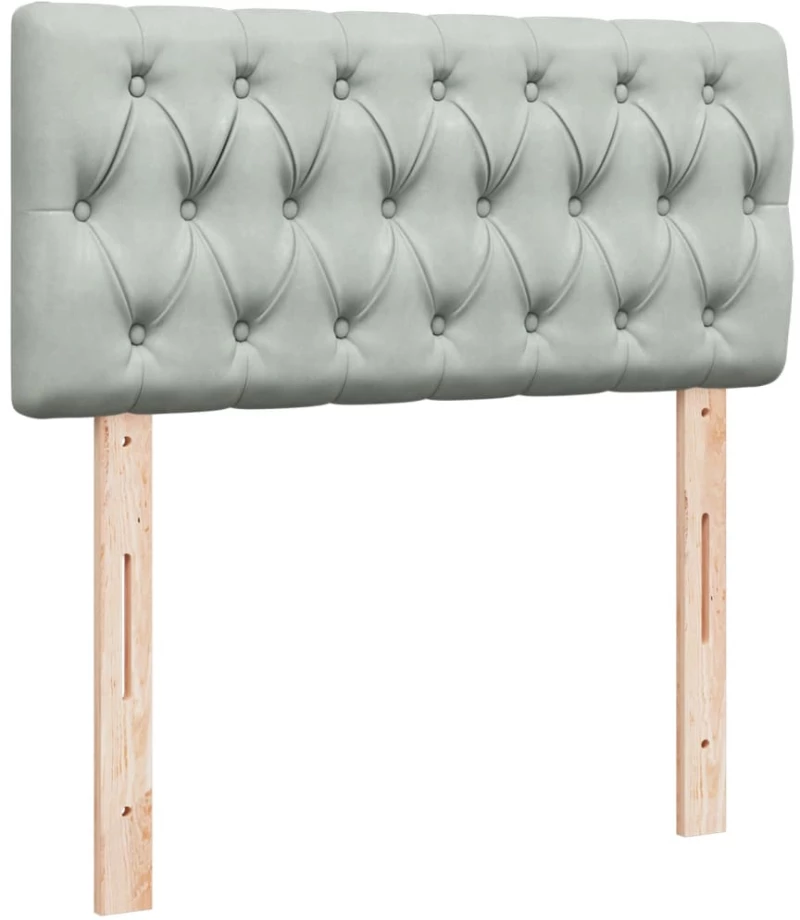 vidaXL Κρεβάτι Boxspring με Στρώμα Ανοιχτό Γκρι 80x200 εκ. Βελούδινο