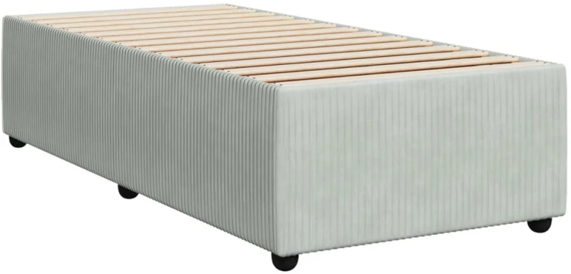 vidaXL Κρεβάτι Boxspring με Στρώμα Ανοιχτό Γκρι 80x200 εκ. Βελούδινο