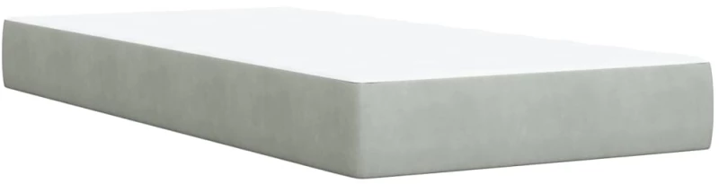 vidaXL Κρεβάτι Boxspring με Στρώμα Ανοιχτό Γκρι 80x200 εκ. Βελούδινο