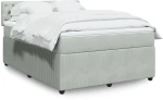 vidaXL Κρεβάτι Boxspring με Στρώμα Ανοιχτό Γκρι 160x200 εκ. Βελούδινο