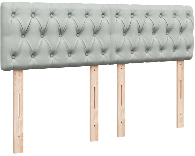 vidaXL Κρεβάτι Boxspring με Στρώμα Ανοιχτό Γκρι 160x200 εκ. Βελούδινο