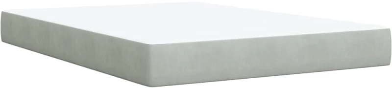 vidaXL Κρεβάτι Boxspring με Στρώμα Ανοιχτό Γκρι 160x200 εκ. Βελούδινο