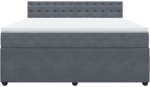 vidaXL Κρεβάτι Boxspring με Στρώμα Σκούρο Γκρι 180x200 εκ. Βελούδινο