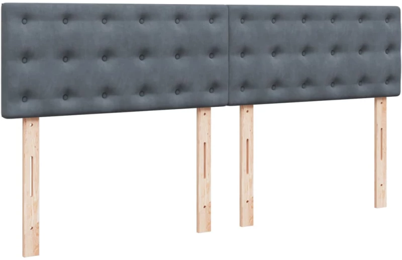 vidaXL Κρεβάτι Boxspring με Στρώμα Σκούρο Γκρι 180x200 εκ. Βελούδινο