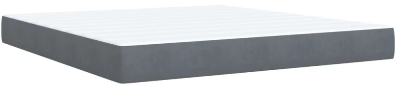 vidaXL Κρεβάτι Boxspring με Στρώμα Σκούρο Γκρι 180x200 εκ. Βελούδινο