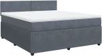 vidaXL Κρεβάτι Boxspring με Στρώμα Σκούρο Γκρι 180x200 εκ. Βελούδινο