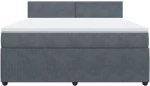 vidaXL Κρεβάτι Boxspring με Στρώμα Σκούρο Γκρι 180x200 εκ. Βελούδινο