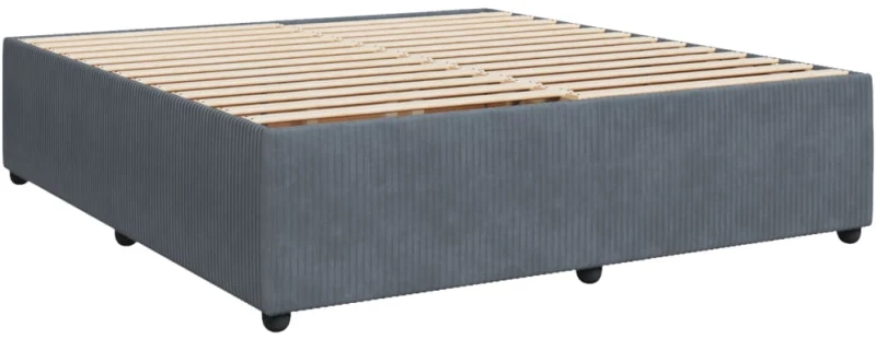 vidaXL Κρεβάτι Boxspring με Στρώμα Σκούρο Γκρι 180x200 εκ. Βελούδινο