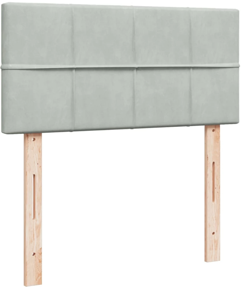 vidaXL Κρεβάτι Boxspring με Στρώμα Ανοιχτό Γκρι 100x200 εκ. Βελούδινο