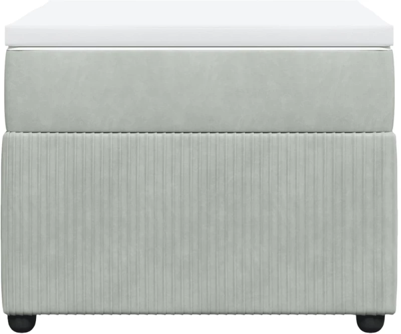 vidaXL Κρεβάτι Boxspring με Στρώμα Ανοιχτό Γκρι 90x200 εκ. Βελούδινο