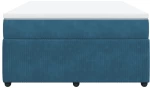 vidaXL Κρεβάτι Boxspring με Στρώμα Σκούρο Μπλε 140x190 εκ. Βελούδινο