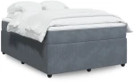 vidaXL Κρεβάτι Boxspring με Στρώμα Σκούρο Γκρι 140x200 εκ. Βελούδινο
