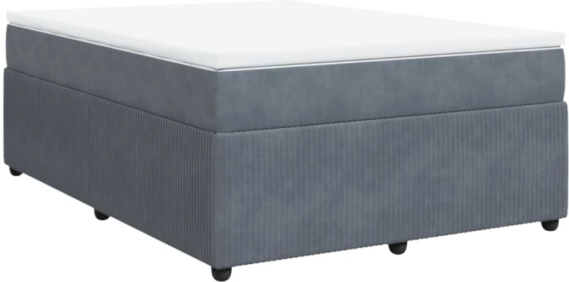 vidaXL Κρεβάτι Boxspring με Στρώμα Σκούρο Γκρι 140x200 εκ. Βελούδινο