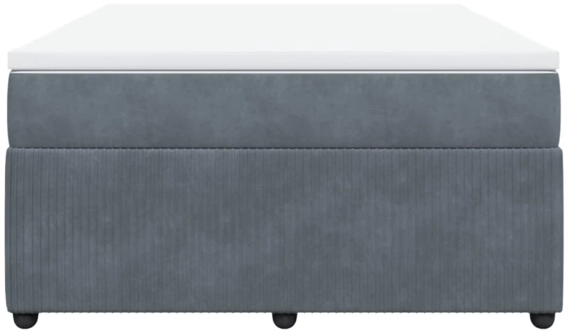 vidaXL Κρεβάτι Boxspring με Στρώμα Σκούρο Γκρι 140x200 εκ. Βελούδινο