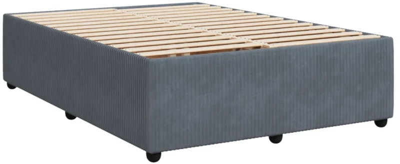 vidaXL Κρεβάτι Boxspring με Στρώμα Σκούρο Γκρι 140x200 εκ. Βελούδινο