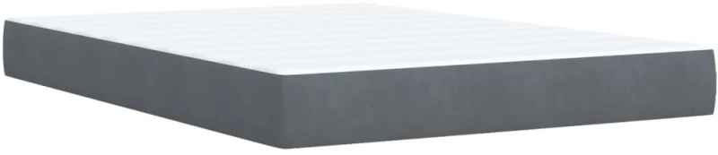 vidaXL Κρεβάτι Boxspring με Στρώμα Σκούρο Γκρι 140x200 εκ. Βελούδινο