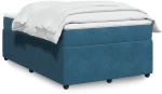 vidaXL Κρεβάτι Boxspring με Στρώμα Σκούρο Μπλε 120x200 εκ. Βελούδινο