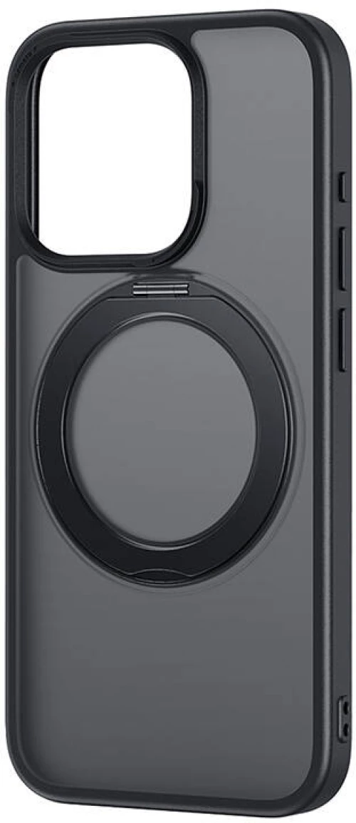 Phone Case Baseus SkyRing Magnetic with Stand for iP 14 Pro Max + tempered-glass and cleaning kit (black)