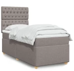 vidaXL Κρεβάτι Boxspring με Στρώμα Taupe 100 x 200 εκ. Υφασμάτινο