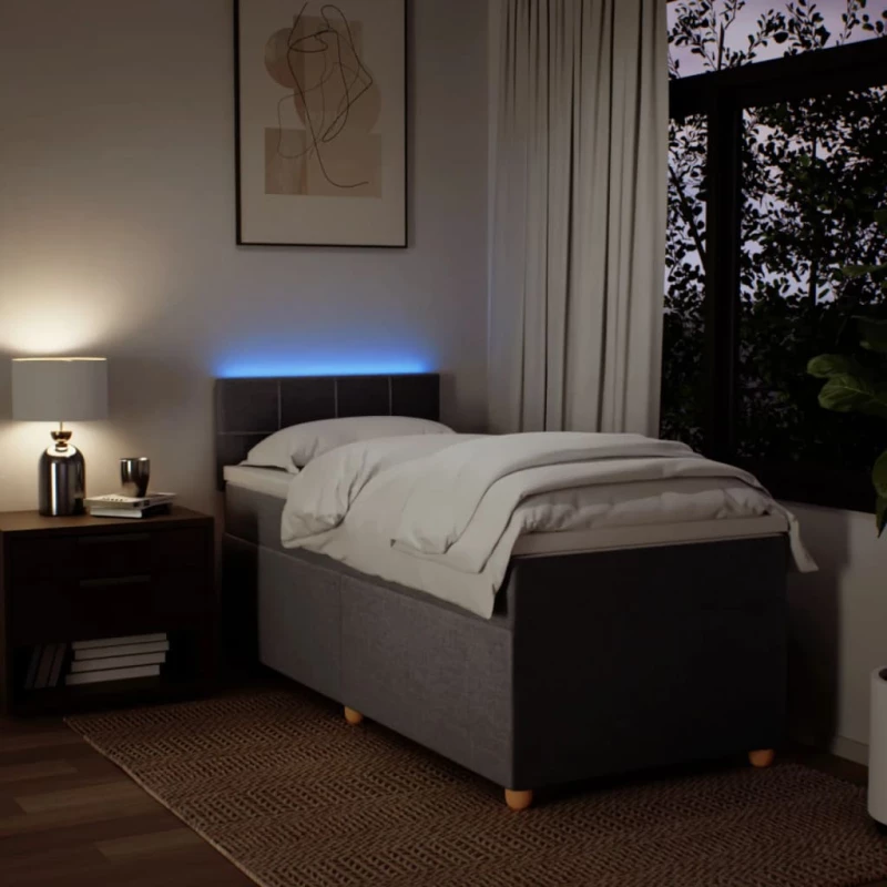 vidaXL Κρεβάτι Boxspring με Στρώμα Taupe 100 x 200 εκ. Υφασμάτινο