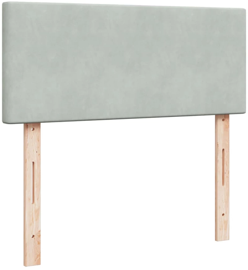 vidaXL Κρεβάτι Boxspring με Στρώμα Ανοιχτό Γκρι 120x200 εκ. Βελούδινο