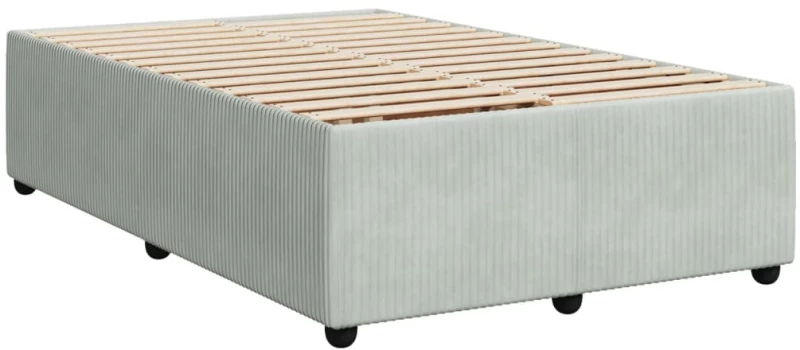 vidaXL Κρεβάτι Boxspring με Στρώμα Ανοιχτό Γκρι 120x200 εκ. Βελούδινο