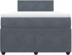 vidaXL Κρεβάτι Boxspring με Στρώμα Σκούρο Γκρι 120x200 εκ. Βελούδινο