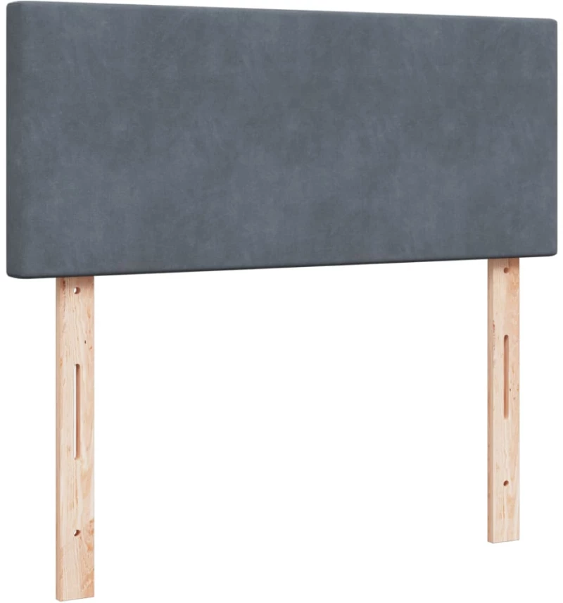 vidaXL Κρεβάτι Boxspring με Στρώμα Σκούρο Γκρι 120x200 εκ. Βελούδινο