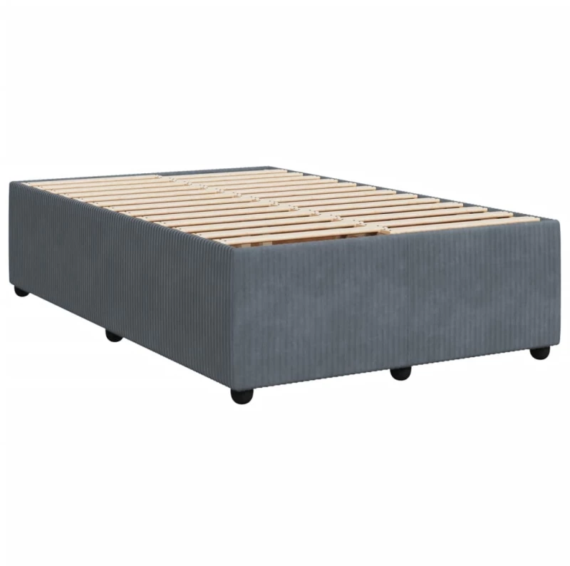 vidaXL Κρεβάτι Boxspring με Στρώμα Σκούρο Γκρι 120x200 εκ. Βελούδινο