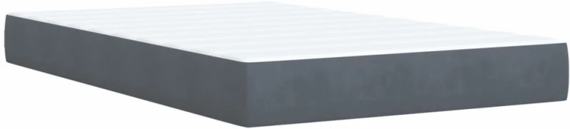 vidaXL Κρεβάτι Boxspring με Στρώμα Σκούρο Γκρι 120x200 εκ. Βελούδινο