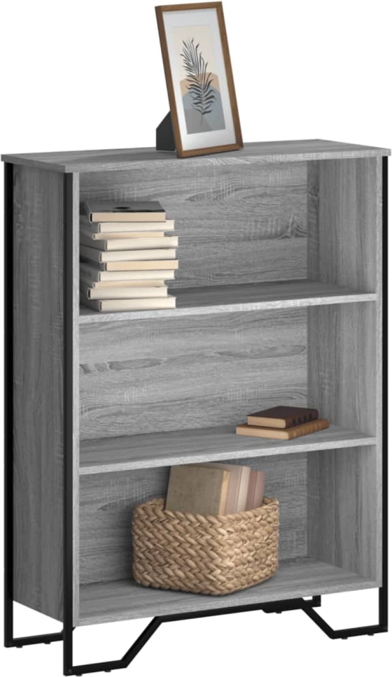 vidaXL Βιβλιοθήκη Γκρι Sonoma 80x31x106 εκ. από Επεξεργ. Ξύλο