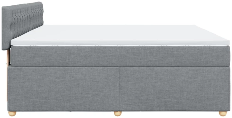 vidaXL Κρεβάτι Boxspring με Στρώμα Ανοιχτό Γκρι 180x200 εκ. Υφασμάτινο
