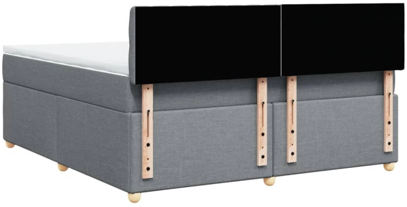 vidaXL Κρεβάτι Boxspring με Στρώμα Ανοιχτό Γκρι 180x200 εκ. Υφασμάτινο
