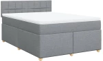 vidaXL Κρεβάτι Boxspring με Στρώμα Ανοιχτό Γκρι 140x190 εκ. Υφασμάτινο