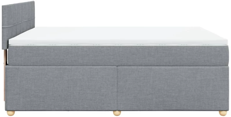 vidaXL Κρεβάτι Boxspring με Στρώμα Ανοιχτό Γκρι 140x190 εκ. Υφασμάτινο