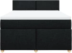 vidaXL Κρεβάτι Boxspring με Στρώμα Μαύρο 160x200 εκ. Υφασμάτινο