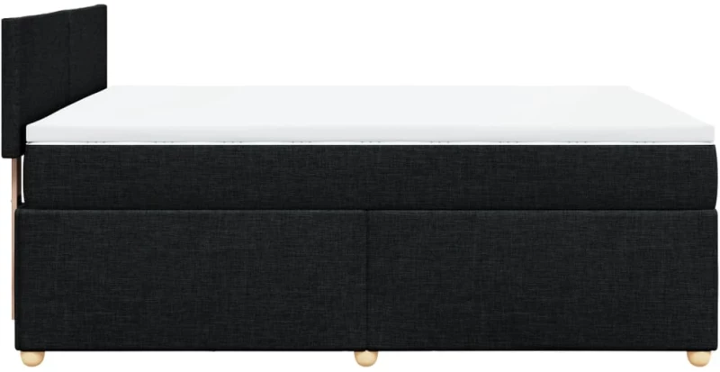 vidaXL Κρεβάτι Boxspring με Στρώμα Μαύρο 160x200 εκ. Υφασμάτινο
