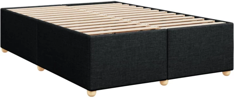 vidaXL Κρεβάτι Boxspring με Στρώμα Μαύρο 160x200 εκ. Υφασμάτινο