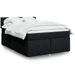 vidaXL Κρεβάτι Boxspring με Στρώμα Μαύρο 160x200 εκ. Υφασμάτινο
