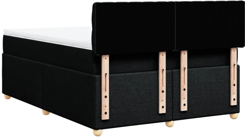 vidaXL Κρεβάτι Boxspring με Στρώμα Μαύρο 160x200 εκ. Υφασμάτινο