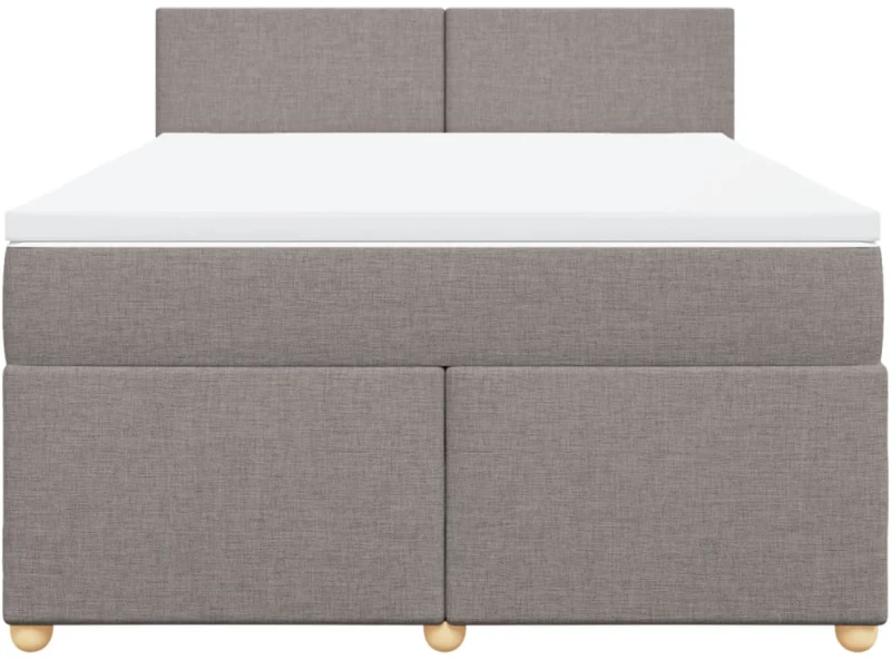 vidaXL Κρεβάτι Boxspring με Στρώμα Taupe 140x200 εκ. Υφασμάτινο