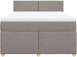 vidaXL Κρεβάτι Boxspring με Στρώμα Taupe 140x200 εκ. Υφασμάτινο