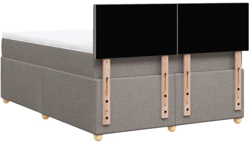 vidaXL Κρεβάτι Boxspring με Στρώμα Taupe 140x200 εκ. Υφασμάτινο