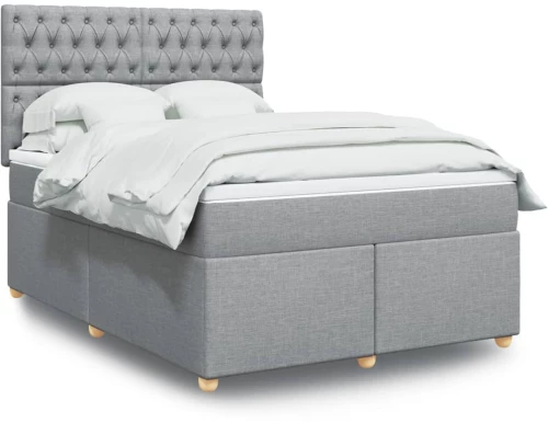 vidaXL Κρεβάτι Boxspring με Στρώμα Αν. Πράσινο 160x200εκ Υφασμάτινο