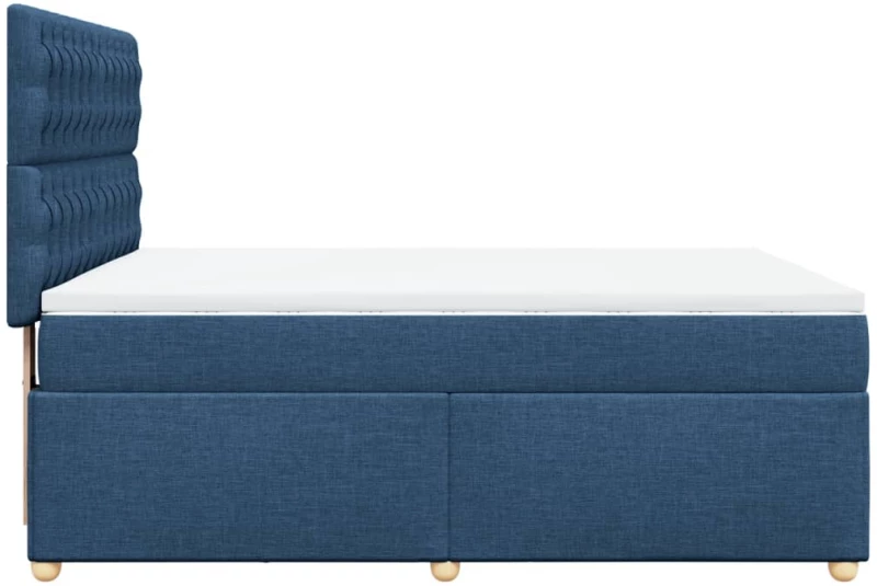 vidaXL Κρεβάτι Boxspring με Στρώμα Μπλε 160x200 εκ. Υφασμάτινο